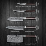 XINZUO HE STRIA HAMMER DAMASCUS SERIES 6PCS Kitchen Knife Set