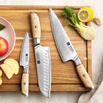 XINZUO Lan Series 3-layer Composite Steel 3PCS Knife Set