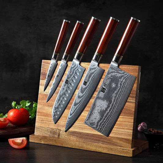 XINZUO HE DAMASCUS SERIES 6Pcs Kitchen Knife Set