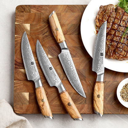 XINZUO Lan Series 73 Layers Damascus Powder Steel Steak Knife