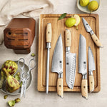 XINZUO Lan Series 3-layer Composite Steel 8PCS Knife Set