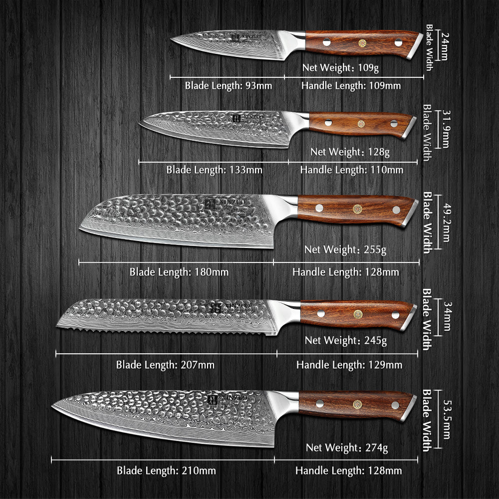 XINZUO YU STRIA HAMMER DAMASCUS SERIES 6-Piece Kitchen Knife Set