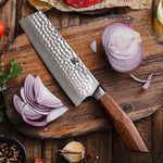 XINZUO FENG STRIA HAMMER DAMASCUS SERIES 7.3'' inch Nakiri Knife