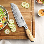 XINZUO Lan Series 3-layer Composite Steel Santoku Knife