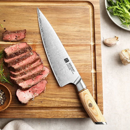 XINZUO Lan Series 3-layer Composite Steel 8.5 inches Chef Knife