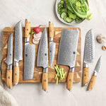 XINZUO Lan Series 73 Layers Damascus Powder Steel 8PCS Knife Set