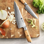 XINZUO Lan Series 73 Layers Damascus Powder Steel 2PCS Knife Set