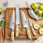 XINZUO Lan Series 3-layer Composite Steel 5PCS Knife Set