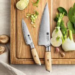 XINZUO Lan Series 3-layer Composite Steel 2PCS Knife Set