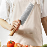 XINZUO Lan Series 73 Layers Damascus Powder Steel 7 inches Nakiri Knife