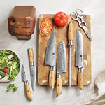XINZUO Lan Series 73 Layers Damascus Powder Steel 8PCS Knife Set