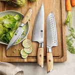 XINZUO Lan Series 3-layer Composite Steel 3PCS Knife Set