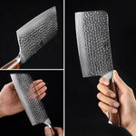 XINZUO YU STRIA HAMMER DAMASCUS 6.5" Bone Chopper Knife