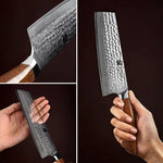 XINZUO FENG STRIA HAMMER DAMASCUS SERIES 7.3'' inch Nakiri Knife