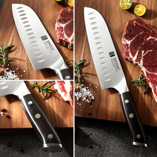 XINZUO YU SERIES Stainless Steel 7'' inch Santoku Knife