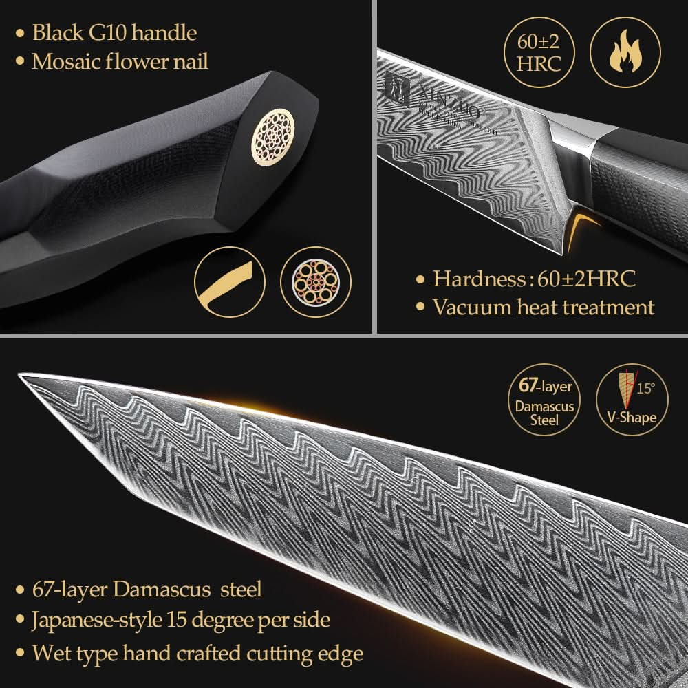 XINZUO YU STRIA HAMMER DAMASCUS SERIES 5Pcs Kitchen Knife Set