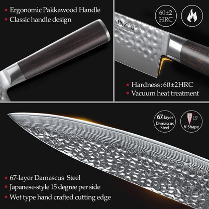XINZUO HE STRIA HAMMER DAMASCUS SERIES  6PCS Kitchen Knife Set