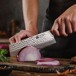 XINZUO FENG STRIA HAMMER DAMASCUS SERIES 7.3'' inch Nakiri Knife