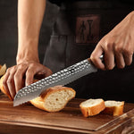 XINZUO YU STRIA HAMMER DAMASCUS 8'' inch Bread Knife