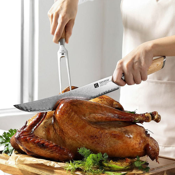 XINZUO Lan Series 3-layer Composite Steel Carving Knife