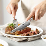 XINZUO Lan Series 73 Layers Damascus Powder Steel Steak Knife