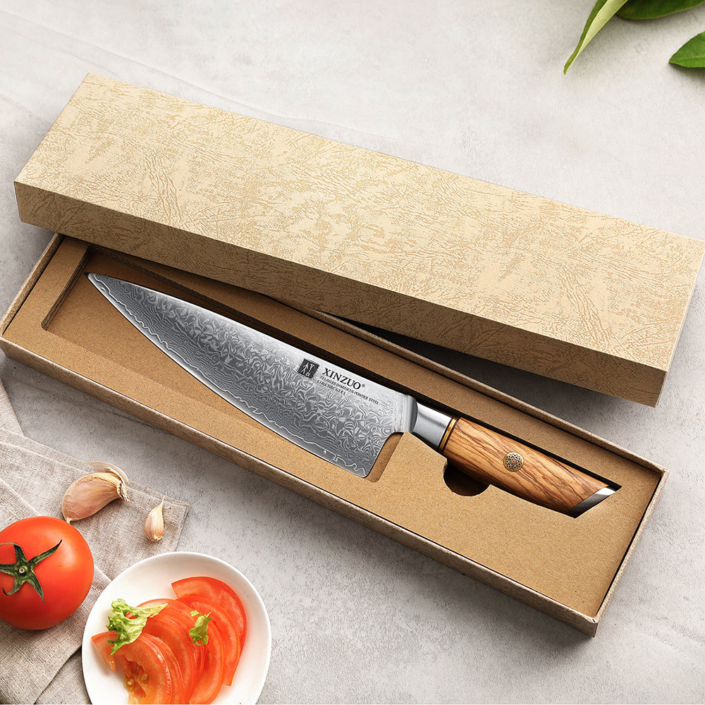 XINZUO 73 Layer Damascus Steel 5Pcs Chef Knife Set, Hand Forged