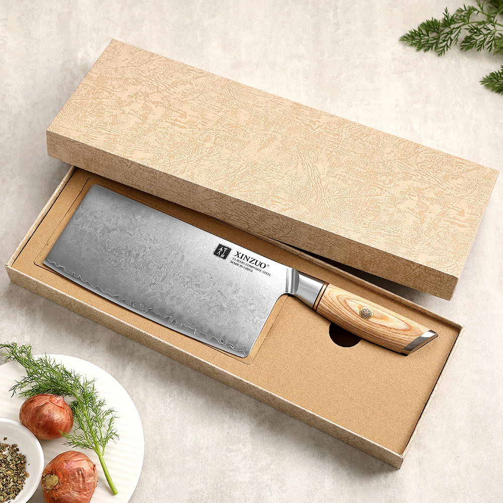 XINZUO Lan Series 3-layer Composite Steel Cleaver Knife