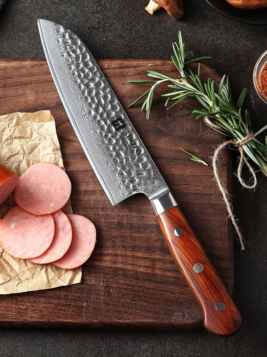 XINZUO YUN DAMASCUS SERIES 7'' Santoku Knife