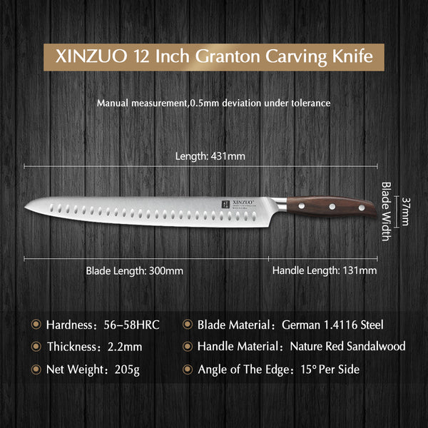 XINZUO Zhi Series German 1.4116 Steel Granton Carving Knife