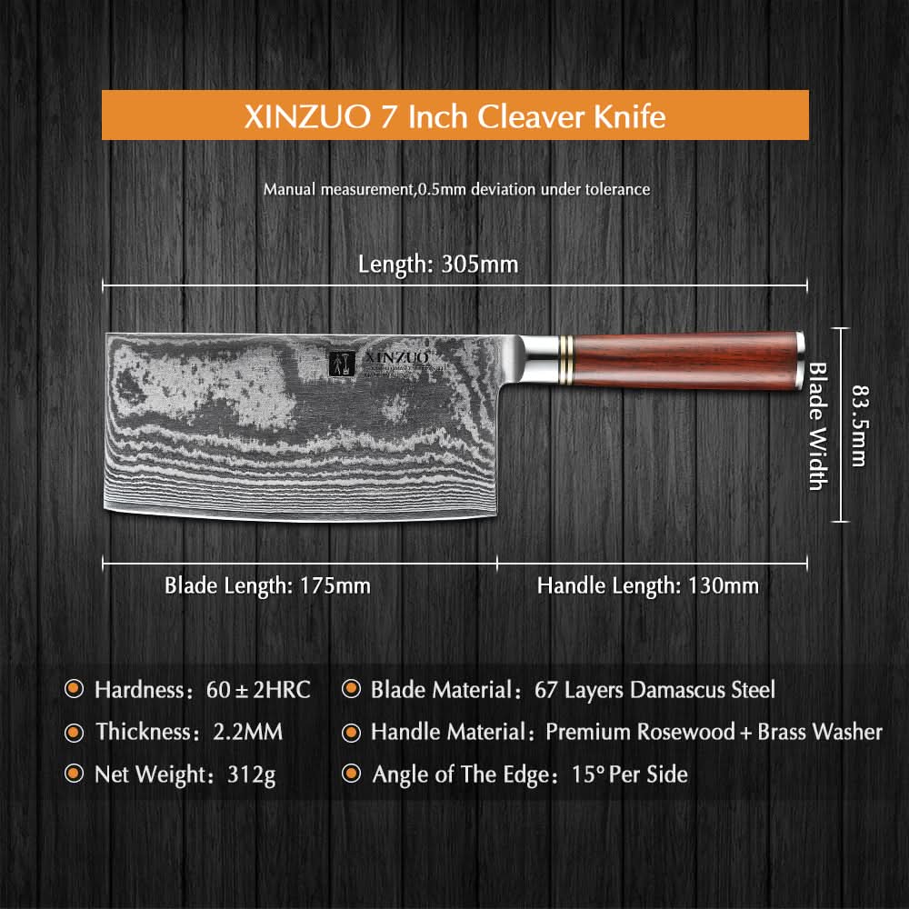 XINZUO HE SERIES 7 inch Big Cleaver Meat Knife
