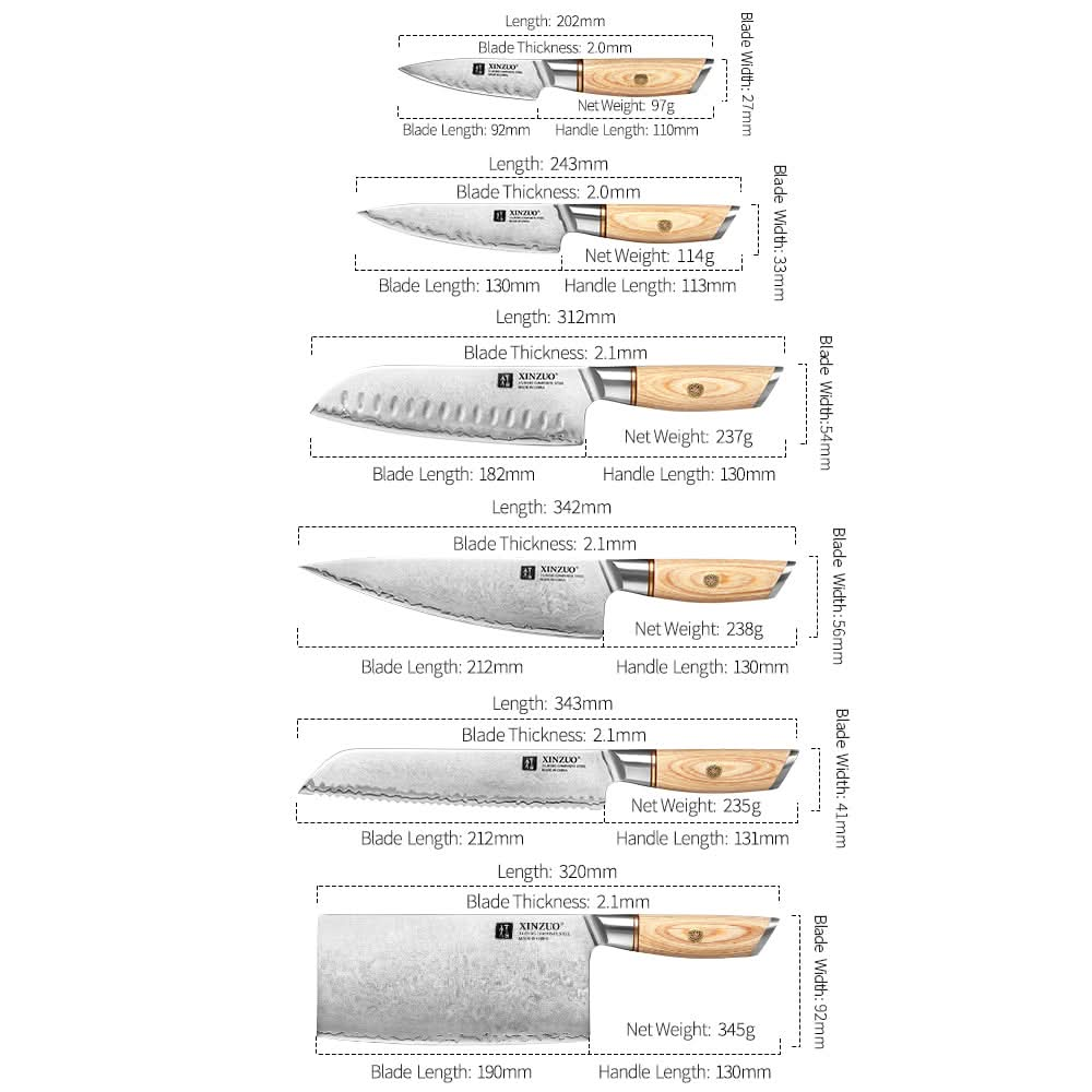 XINZUO Lan Series 3-layer Composite Steel Chef Knife – XINZUO CUTLERY