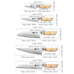 XINZUO Lan Series 3-layer Composite Steel 5PCS Knife Set