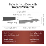 XINZUO He Series Forged Steel 180mm Deba Knife