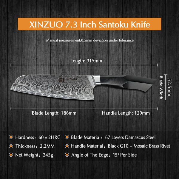 XINZUO FENG SERIES 7.3" inch Santoku Knife