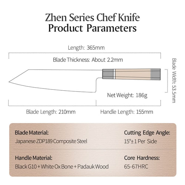 XINZUO Zhen Series Japanese ZDP-189 Composite Steel Chef Knife
