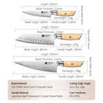 XINZUO Lan Series 3-layer Composite Steel 3PCS Knife Set