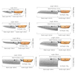 XINZUO Lan Series 73 Layers Damascus Powder Steel 8PCS Knife Set