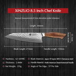XINZUO FENG STRIA HAMMER DAMASCUS SERIES 8.5 inch Chef Knife