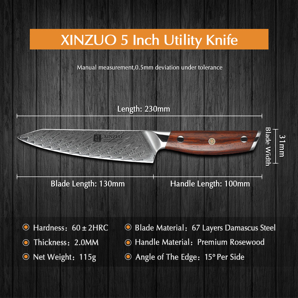 XINZUO YI SERIES 5 inch Utility Knife – XINZUO CUTLERY