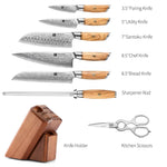 XINZUO Lan Series 73 Layers Damascus Powder Steel 8PCS Knife Set