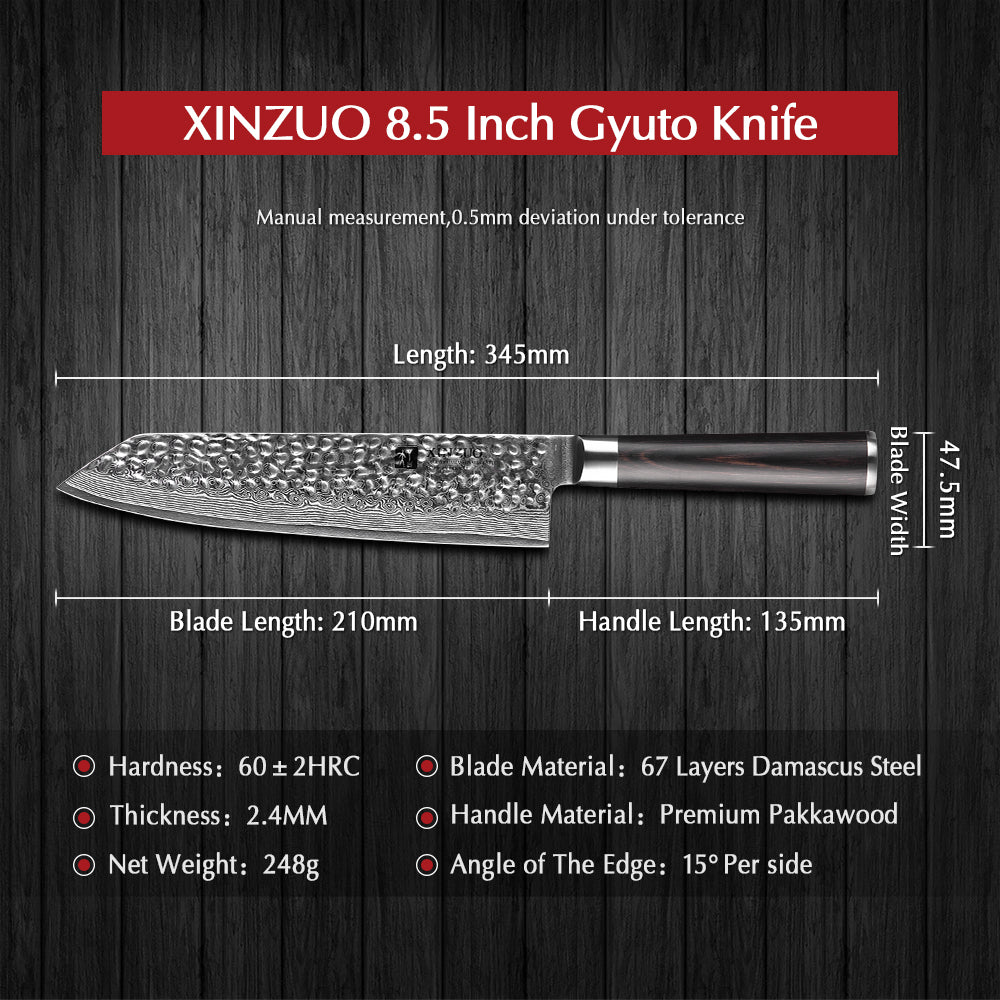 XINZUO HE SEIRES 8.5'' inch Gyuto Knife