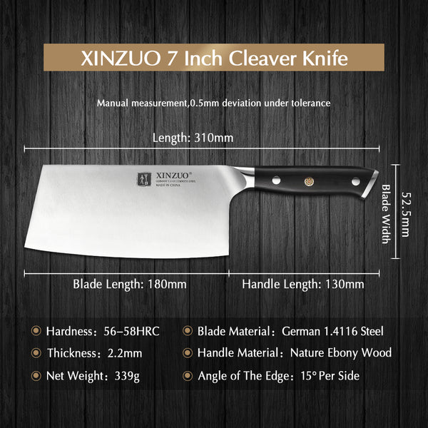 YU SERIES XINZUO 7‘’ inch Cleaver Kitchen Knife