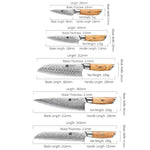 XINZUO Lan Series 73 Layers Damascus Powder Steel 5PCS Knife Set
