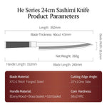 XINZUO He Series Forged Steel 24cm Sashimi Knife